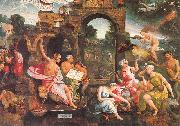 Oostsanen, Jacob Cornelisz van Saul and the Witch of Endor Germany oil painting reproduction
